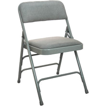 Load image into Gallery viewer, 2-Pack Advantage Grey Padded Metal Folding Chair - Grey 1-in Fabric Seat
