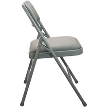 Load image into Gallery viewer, 2-Pack Advantage Grey Padded Metal Folding Chair - Grey 1-in Fabric Seat
