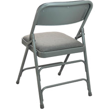 Load image into Gallery viewer, 2-Pack Advantage Grey Padded Metal Folding Chair - Grey 1-in Fabric Seat
