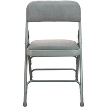 Load image into Gallery viewer, 2-Pack Advantage Grey Padded Metal Folding Chair - Grey 1-in Fabric Seat
