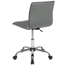 Load image into Gallery viewer, Low Back Designer Armless Light Gray Ribbed Swivel Task Office Chair
