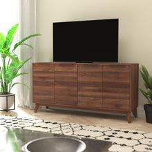 Load image into Gallery viewer, 60 in 4 Door Storage Buffet Sideboard, TV Stand for up to 64" TV's, Dark Walnut
