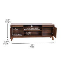 Load image into Gallery viewer, TV Stand in Walnut for up to 64 in TV's - 60 in Media Center
