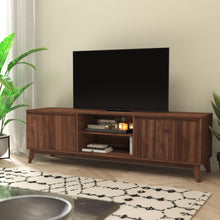 Load image into Gallery viewer, TV Stand in Walnut for 65+ in TV's - 70 in Media Center
