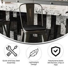 Load image into Gallery viewer, 24" High Copper Metal Counter Height Stool with Black Poly Resin Wood Seat
