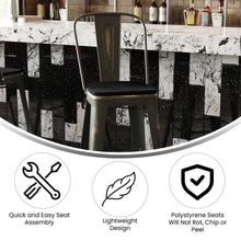Load image into Gallery viewer, 30" High Copper Metal Indoor-Outdoor Barstool with Black Poly Resin Wood Seat

