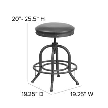 Load image into Gallery viewer, 24'' Counter Height Stool with Swivel Lift Black LeatherSoft Seat
