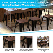 Load image into Gallery viewer, 18&quot; Table Height , Stackable Black Metal Dining Stool, - Set of 4
