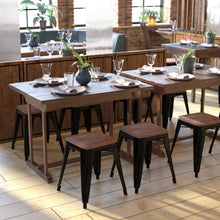 Load image into Gallery viewer, 18&quot; Table Height , Stackable Black Metal Dining Stool, - Set of 4

