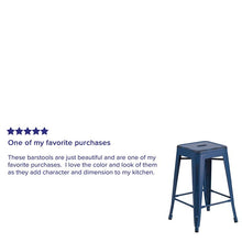 Load image into Gallery viewer, 24" High Distressed Antique Blue Metal Indoor-Outdoor Counter Height Stool
