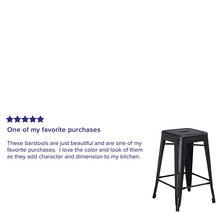 Load image into Gallery viewer, 24" High Backless Distressed Black Metal Indoor-Outdoor Counter Height Stool
