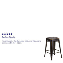 Load image into Gallery viewer, 24" High Backless Distressed Copper Metal Indoor-Outdoor Counter Height Stool
