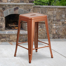 Load image into Gallery viewer, 24" High Backless Copper Indoor-Outdoor Counter Height Stool
