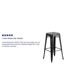 Load image into Gallery viewer, 30" High Backless Distressed Black Metal Indoor-Outdoor Barstool
