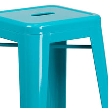Load image into Gallery viewer, Commercial Grade 30" High Backless Crystal Teal-Blue Indoor-Outdoor Barstool
