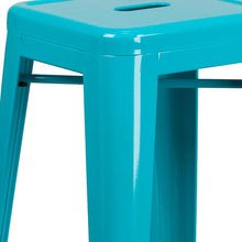 Load image into Gallery viewer, Commercial Grade 30" High Backless Crystal Teal-Blue Indoor-Outdoor Barstool
