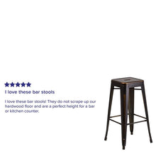 Load image into Gallery viewer, 30" High Backless Distressed Copper Metal Indoor-Outdoor Barstool
