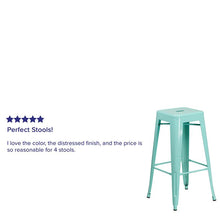 Load image into Gallery viewer, Commercial Grade 30" High Backless Mint Green Indoor-Outdoor Barstool
