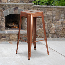 Load image into Gallery viewer, Commercial Grade 30" High Backless Copper Indoor-Outdoor Barstool
