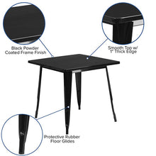 Load image into Gallery viewer, Commercial Grade 31.5" Square Black Metal Indoor-Outdoor Table
