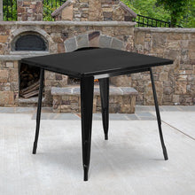 Load image into Gallery viewer, Commercial Grade 31.5" Square Black Metal Indoor-Outdoor Table
