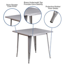 Load image into Gallery viewer, Commercial Grade 31.5" Square Silver Metal Indoor-Outdoor Table
