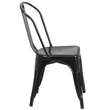Load image into Gallery viewer, 31.5" Square Black Metal Indoor-Outdoor Table Set with 4 Stack Chairs
