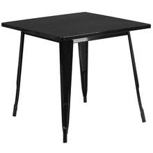 Load image into Gallery viewer, 31.5" Square Black Metal Indoor-Outdoor Table Set with 4 Arm Chairs
