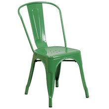 Load image into Gallery viewer, 1.5&quot; x 63&quot; Rectangular Green Metal Indoor-Outdoor Table Set with 6 Stack Chairs
