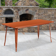 Load image into Gallery viewer, 31.5" x 63" Rectangular Copper Metal Indoor-Outdoor Table
