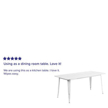 Load image into Gallery viewer, Commercial Grade 31.5" x 63" Rectangular White Metal Indoor-Outdoor Table
