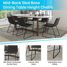 Load image into Gallery viewer, 18 in Mid-Back Sled Base Dining Chair in Dark Gray with Black Frame, Set of 2
