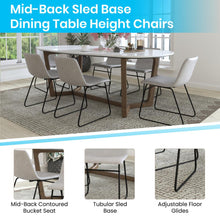 Load image into Gallery viewer, 18 in Mid-Back Sled Base Dining Chair in Light Gray with Black Frame, Set of 2

