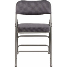Load image into Gallery viewer, Triple Braced &amp; Double Hinged Gray Fabric Metal Folding Chair pack of 4
