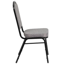 Load image into Gallery viewer, Crown Back Stacking Banquet Chair in Gray Fabric - Black Frame
