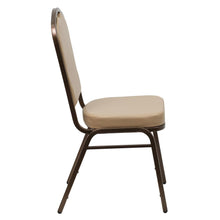 Load image into Gallery viewer, Crown Back Stacking Banquet Chair in Tan Vinyl - Copper Vein Frame
