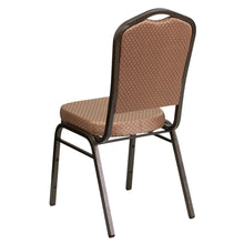 Load image into Gallery viewer, Crown Back Stacking Banquet Chair in Gold Diamond Fabric - Gold Vein Frame
