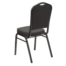 Load image into Gallery viewer, Crown Back Stacking Banquet Chair in Gray Fabric - Silver Vein Frame
