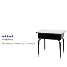 Load image into Gallery viewer, Student Desk with Open Front Metal Book Box - Gray
