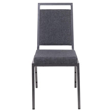 Load image into Gallery viewer, Square Back Stacking Banquet Chair in Dark Gray Fabric with Silvervein Frame

