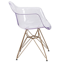 Load image into Gallery viewer, Transparent Side Chair with Gold Base

