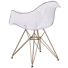 Load image into Gallery viewer, Transparent Side Chair with Gold Base
