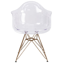 Load image into Gallery viewer, Transparent Side Chair with Gold Base
