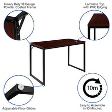Load image into Gallery viewer, Office Computer Desk and Home Office Desk - 47" Long (Mahogany/Black)
