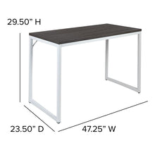Load image into Gallery viewer, Tiverton Office Computer Desk and Home Office Desk - 47" Long (Gray/White)

