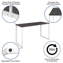 Load image into Gallery viewer, Desk Industrial Style Computer Desk Sturdy Home Office Desk - 55"L - Rustic Gray

