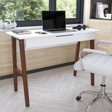 Load image into Gallery viewer, Table Desk for Writing and Work, White/Walnut
