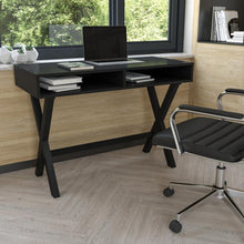 Load image into Gallery viewer, Home Office Writing Computer Desk with Open Storage Compartments, Black

