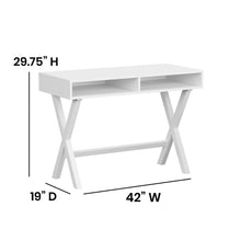 Load image into Gallery viewer, Home Office Writing Computer Desk with Open Storage Compartments, White
