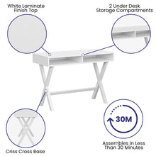Load image into Gallery viewer, Home Office Writing Computer Desk with Open Storage Compartments, White
